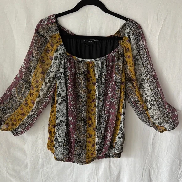 I.N. Studio Multicolor Floral Blouse - Picture 1 of 8